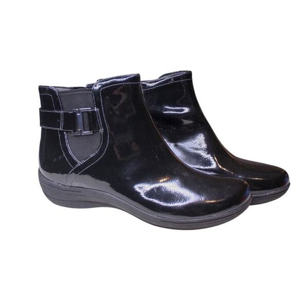 Clarks Privo City Ride Black Patent Leather Ankle Boot Booties Rain 9M - Picture 3 of 6